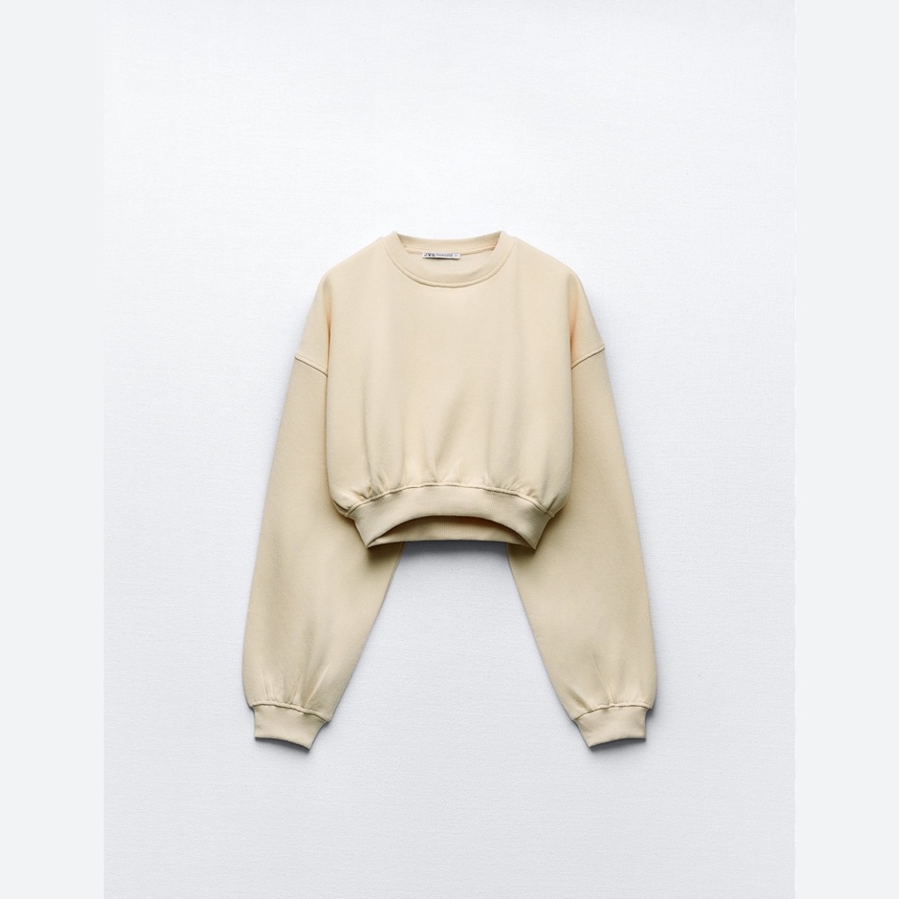 Zara basic crop sweatshirt